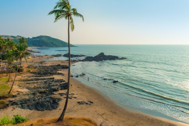 Vagator Beach Kuzey Goa Üstten Görünüm