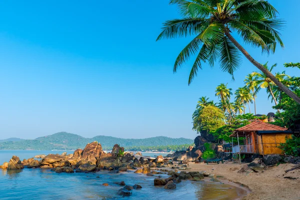Prachtig uitzicht van de ochtend beach Goa — Stockfoto