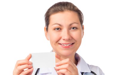 Hemşire ve ellerinin beyaz arka plan üzerinde temiz iş kartı