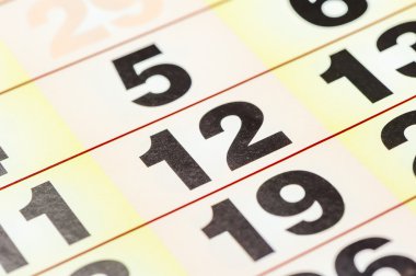 calendar date close-up shot