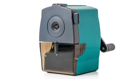 bir beyaz arka plan mekanik kurşun kalem sharpeners vurdu
