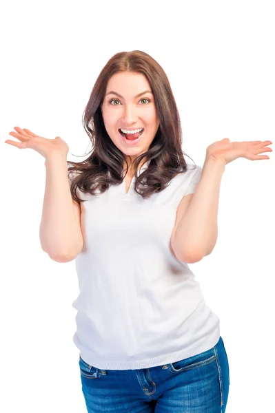 Beautiful brunette posing in the studio — Stock Photo, Image