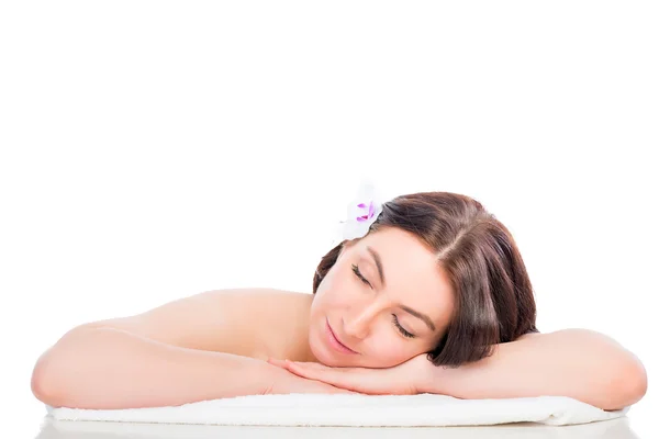 Portrait of a woman totally relaxed in the spa — Stock Photo, Image