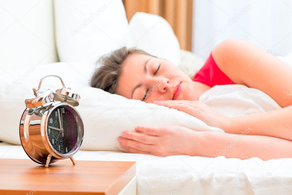 woman sleeping peacefully in the morning