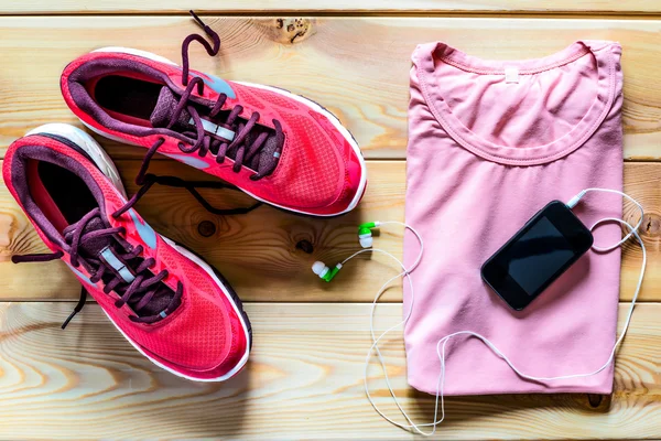 Clothes and shoes for a morning run — Stock Photo, Image