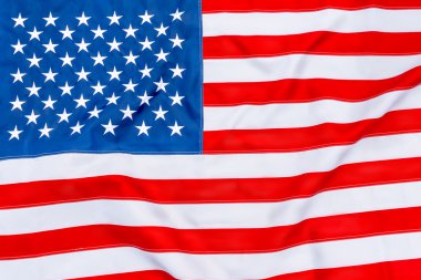Amerikan bayrağı çerçeve tamamen doldurur ve w içinde çırpınan