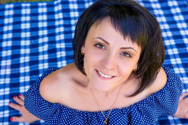 Portrait of a girl 25 years, a top view — Stock Photo, Image