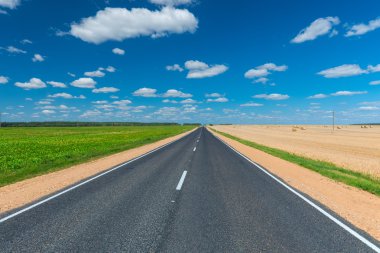 iki yanındaki boş yol ekili alanlar