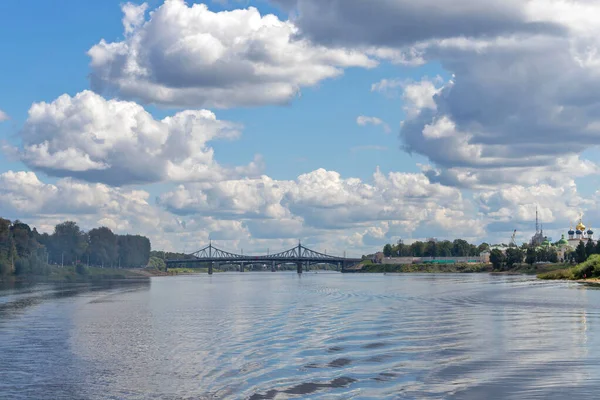 Tver Región Tver Camina Por Volga Vistas Del Viejo Puente — Foto de Stock