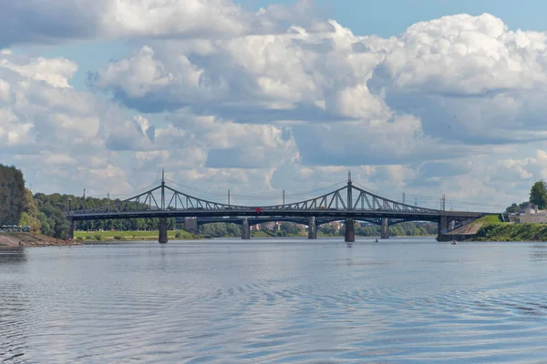 Tver Región Tver Camina Por Volga Vistas Del Viejo Puente —  Fotos de Stock