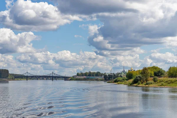 Tver Región Tver Camina Por Volga Vistas Del Viejo Puente —  Fotos de Stock