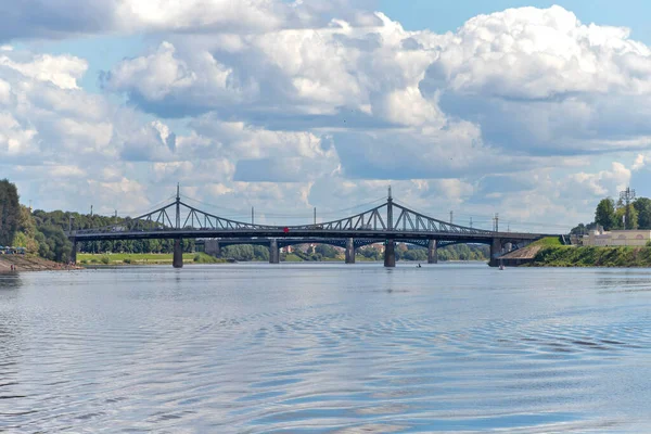 Tver Região Tver Caminhe Pelo Volga Vistas Antiga Ponte Volga — Fotografia de Stock