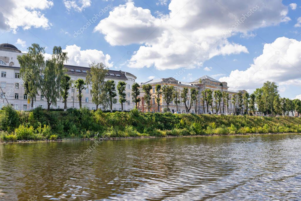 Tver. Tver region. Walk along the Volga. Stepan Razin Embankment. View from the river