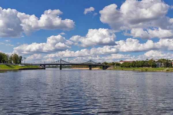 Tver Oblast Tver Jdi Podél Volhy Pohled Starý Most Volha — Stock fotografie
