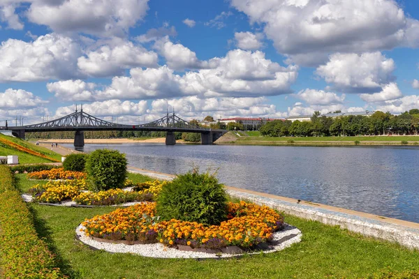 Tver Región Tver Camina Por Volga Vistas Del Viejo Puente —  Fotos de Stock