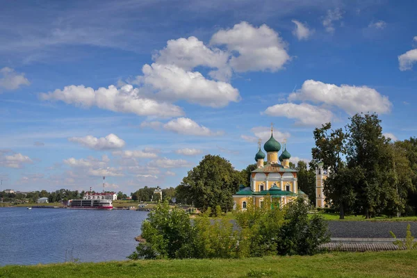 Uglich Gebiet Jaroslawl Kreuzfahrtschiffe Pier Goldener Ring Russlands Kathedrale Der — Stockfoto