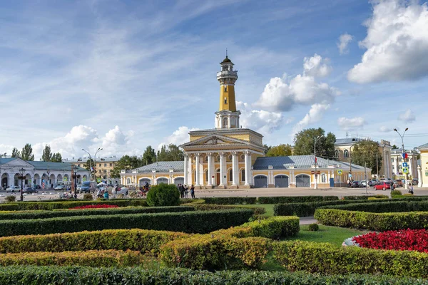 Kostroma Susaninskaya Ekaterinoslavskaya Cuadrado Torre Bomberos Monumento Arquitectura Clásica Principios Imagen De Stock