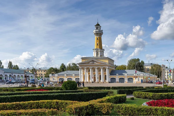 Кострома Площадь Сусанинская Екатеринославская Пожарная Башня Памятник Классической Архитектуры Начала Лицензионные Стоковые Изображения