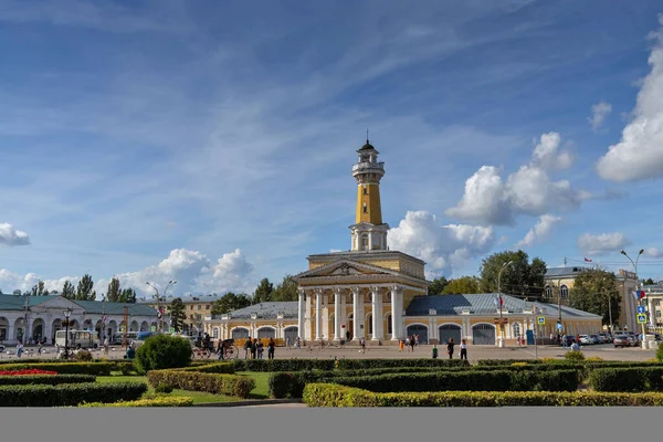 Кострома Площадь Сусанинская Екатеринославская Пожарная Башня Памятник Классической Архитектуры Начала Лицензионные Стоковые Фото