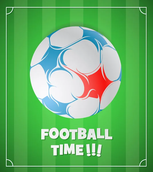 Ballon de football sur terrain — Image vectorielle