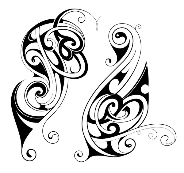 Maori tattoo stijlenset — Stockvector