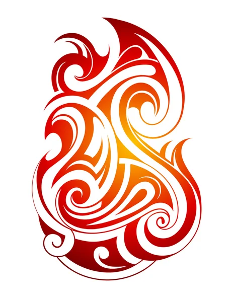Brand vlam tribal tattoo — Stockvector