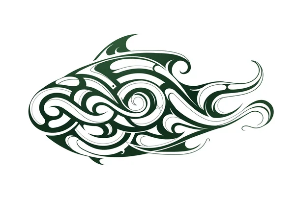 Tatuagem de peixe decorativa —  Vetores de Stock