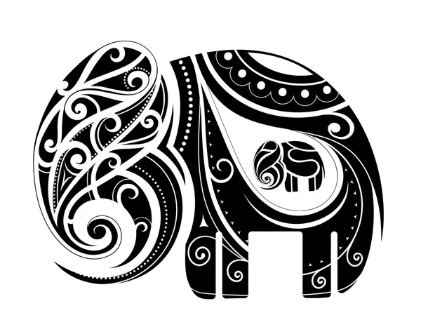 Elephant shape ornament — Stock Vector