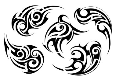 Maori tarzı dövme seti