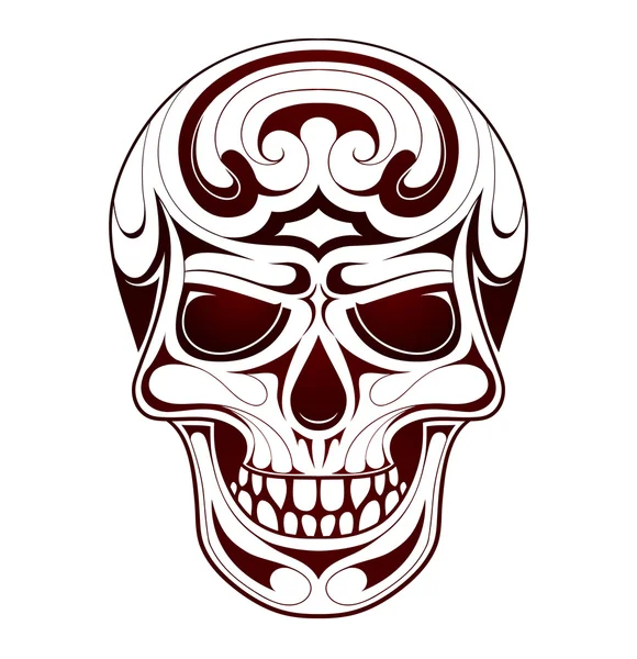 Tatuaje cabeza cráneo — Vector de stock