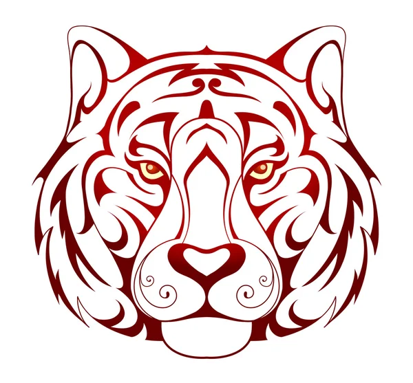 Tatouage tête de tigre — Image vectorielle
