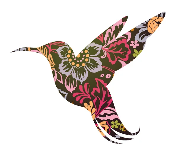 Colibri okrasné tetování — Stockový vektor