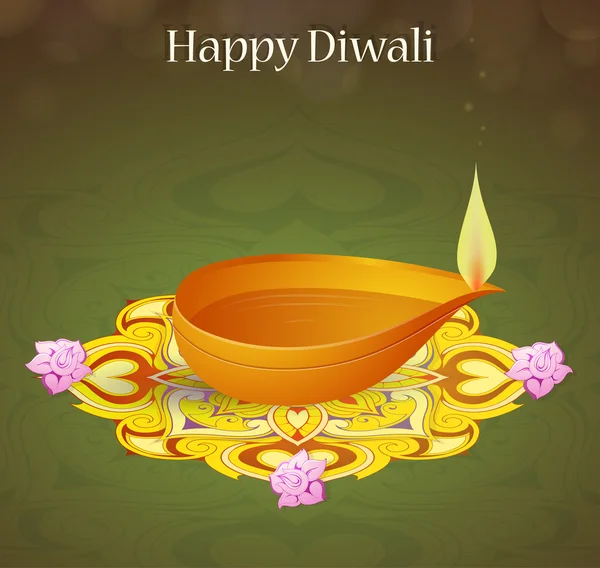 Tarjeta de felicitación diwali — Vector de stock