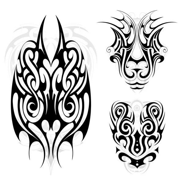 Conjunto de tatuaje tribal maorí — Vector de stock