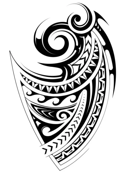 Tatuaje Tribal Inspirado Ornamentos Étnicos Polinesios — Vector de stock