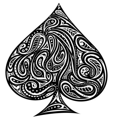 Maça sembolü süslemeli bir şekilde işlendi