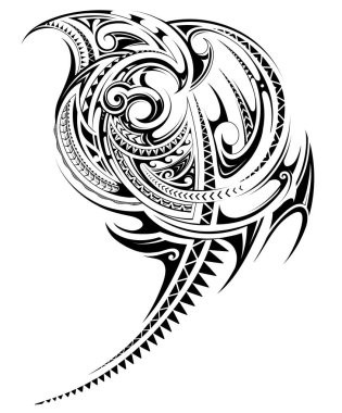 Polinezya tarzı kabile sanatı dövmesi.