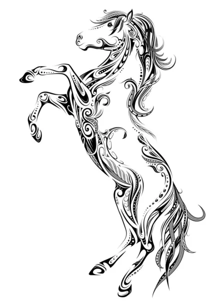 Blommig stil häst design — Stock vektor