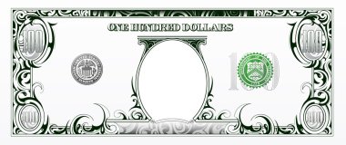 100 dolar bill. çizgi film para