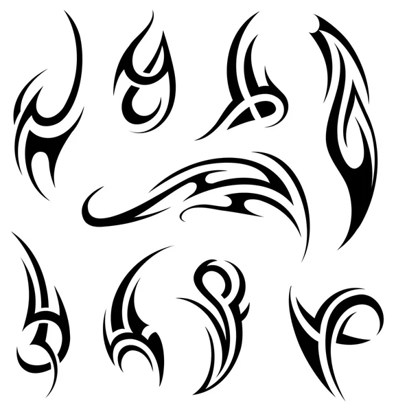 Maori tatuering set — Stock vektor