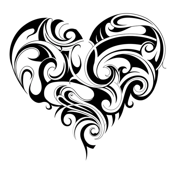 Серце форма татуювання — стоковий вектор