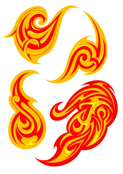 Fire flames set — Stock vektor