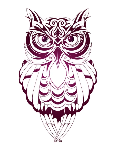 Uil tattoo — Stockvector