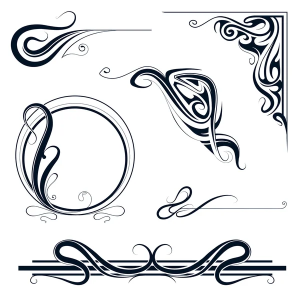 Art nouveau ornament set — Stock Vector