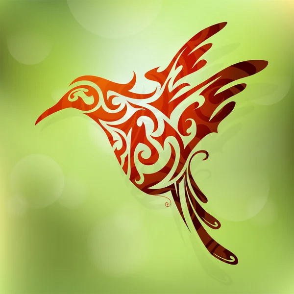 Colibrí rojo volador — Vector de stock