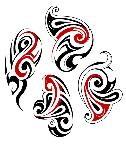 Maori tattoo set — Stock Vector