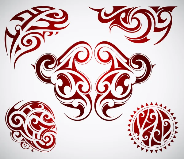 Maori tatoeage vormen — Stockvector