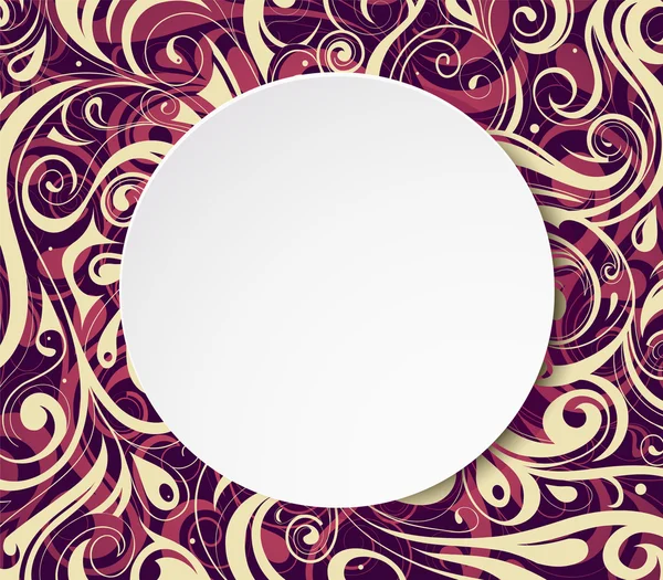 Κύκλος πανό με floral στολίδι — Διανυσματικό Αρχείο