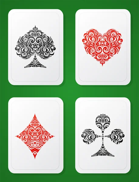 Playing card suits ornamental — Stock Vector