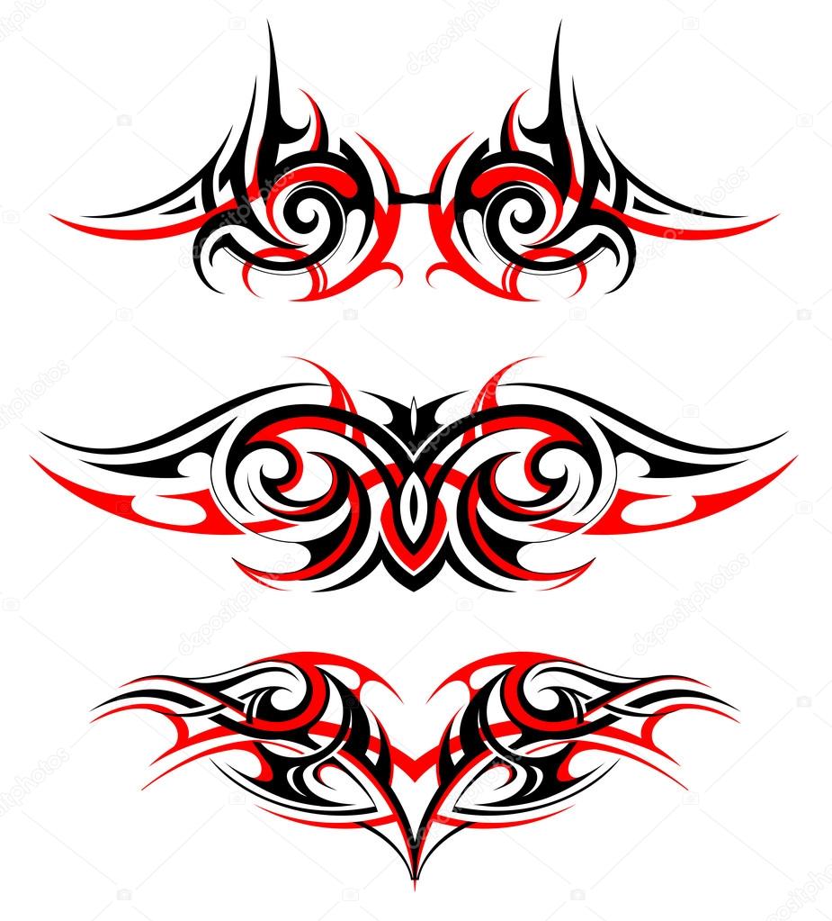Gothic style tattoo set